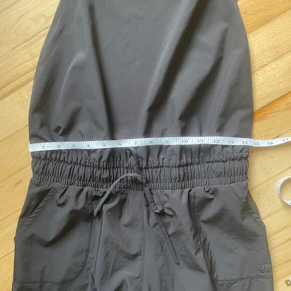 Albion Classic Overall Jumpsuit Womens Sz Medium‎ Black Cinch Waist Ankle Zipper - Picture 11 of 11